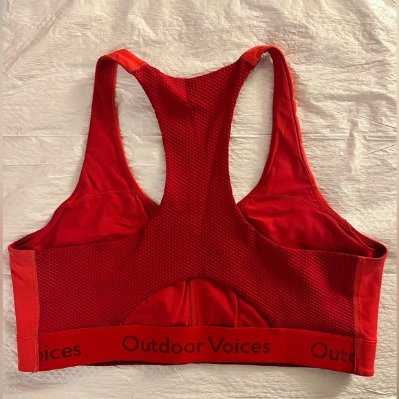 Outdoor Voices Doing Things LIKE NEW Red Sports Bra Hiking Active Women’s Large - Picture 5 of 9
